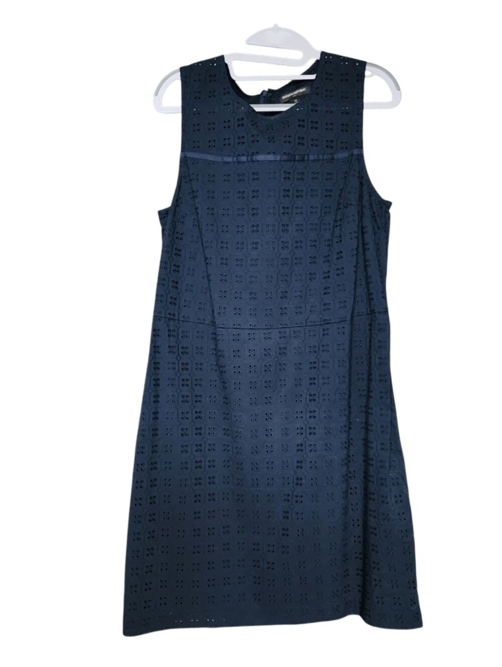 Banana Republic Navy Eyelet Sleeveless Shift Dress